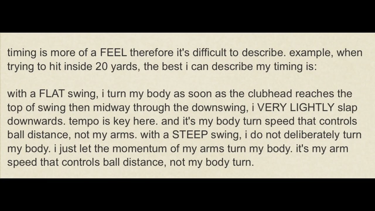 swing thoughts 9.2: short swing
