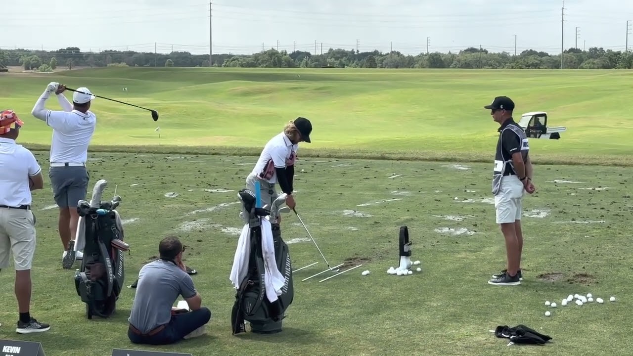 Miss Kira P ready for LIV Golf 2023 on Driving Range watching Iron Heads GC in Orlando at OCN