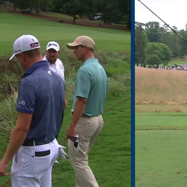 Scott and Thomas' identical out-of-bounds tee shots at Wyndham